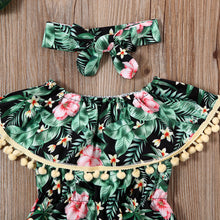 Load image into Gallery viewer, Tassel off-the-shoulder bodysuit and matching headband - Baby One Baby Two
