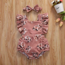 Load image into Gallery viewer, BABY ONE BABY TWO Baby and Toddler Girl Simply Floral 2-piece Romper Set.