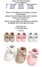 Load image into Gallery viewer, BABY ONE BABY TWO Baby Girl Little Romance Heart and Bow Crib Shoes.