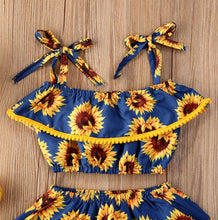 Load image into Gallery viewer, “‘My Little Sunflower” Spaghetti-Strap 3-Piece Set - Baby One Baby Two