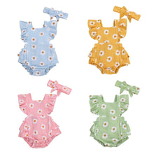 Load image into Gallery viewer, Daisy cotton linen romper - Baby One Baby Two