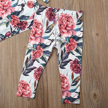 Load image into Gallery viewer, Floral Ruffle 2-piece lightweight sweatshirt with pants - Baby One Baby Two