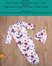 Load image into Gallery viewer, Newborn Sleeping Gown with Matching Cap - Baby One Baby Two