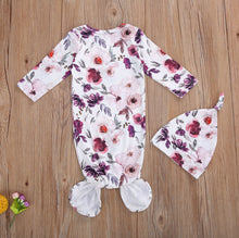 Load image into Gallery viewer, Newborn Sleeping Gown with Matching Cap - Baby One Baby Two
