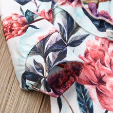 Load image into Gallery viewer, Floral Ruffle 2-piece lightweight sweatshirt with pants - Baby One Baby Two