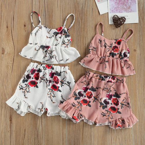 2 piece floral ruffle high waist - Baby One Baby Two