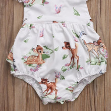 Load image into Gallery viewer, 2-piece Baby Woodland Animals Romper with Headband.