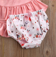 Load image into Gallery viewer, BABY ONE BABY TWO Baby and Toddler Girl Loose Ruffle Floral 3-Piece Set.