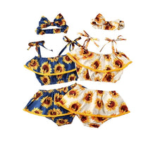 Load image into Gallery viewer, “‘My Little Sunflower” Spaghetti-Strap 3-Piece Set - Baby One Baby Two