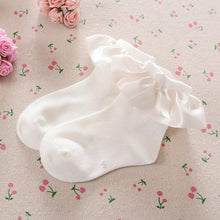 Load image into Gallery viewer, Satin Ruffle Trim Socks - Baby One Baby Two