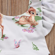 Load image into Gallery viewer, 2-piece Baby Woodland Animals Romper with Headband.