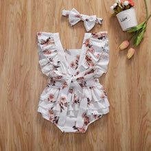 Load image into Gallery viewer, BABY ONE BABY TWO Baby and Toddler Girl Simply Floral 2-piece Romper Set.