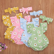 Load image into Gallery viewer, Daisy cotton linen romper - Baby One Baby Two