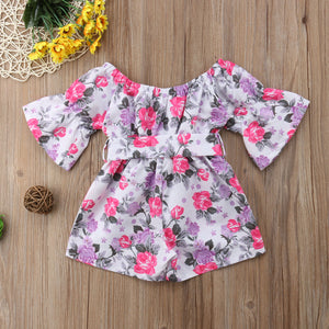 Long-Sleeve Baby Floral Romper - Baby One Baby Two