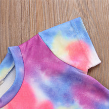 Load image into Gallery viewer, BABY ONE BABY TWO Baby and Toddler Girl Timeless Tie-dye 3-piece outfit.
