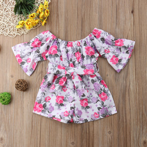 Long-Sleeve Baby Floral Romper - Baby One Baby Two