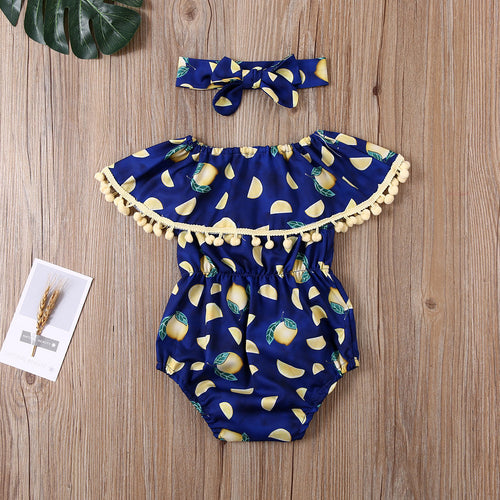 Tassel off-the-shoulder bodysuit and matching headband - Baby One Baby Two