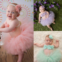 Load image into Gallery viewer, Newborn tutu 3-piece photography prop set - Baby One Baby Two
