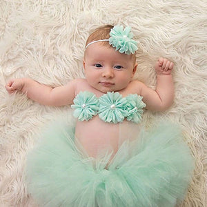 Newborn tutu 3-piece photography prop set - Baby One Baby Two