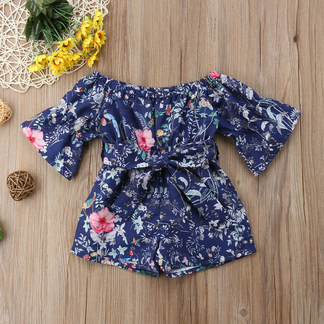 Long-Sleeve Baby Floral Romper - Baby One Baby Two