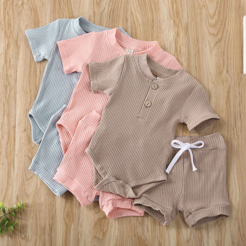 Unisex Short Sleeve Shirt with Short set - Baby One Baby Two