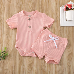 Unisex Short Sleeve Shirt with Short set - Baby One Baby Two