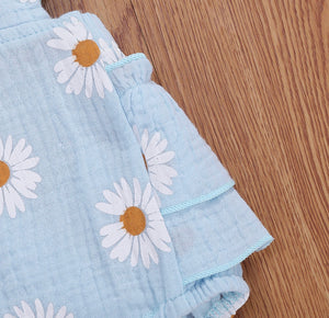 Daisy cotton linen romper - Baby One Baby Two