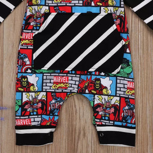 Baby Boy Superhero Romper Bodysuit.