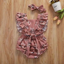 Load image into Gallery viewer, BABY ONE BABY TWO Baby and Toddler Girl Simply Floral 2-piece Romper Set.
