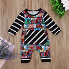 Load image into Gallery viewer, Baby Boy Superhero Romper Bodysuit.
