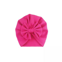 Load image into Gallery viewer, BABY ONE BABY TWO Baby Girl Turban Bonnet with Bow.
