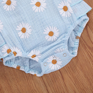 Daisy cotton linen romper - Baby One Baby Two