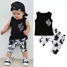 Load image into Gallery viewer, Cactus Inkblot Baby and Toddler Boy 2-piece Tank and Short Set.
