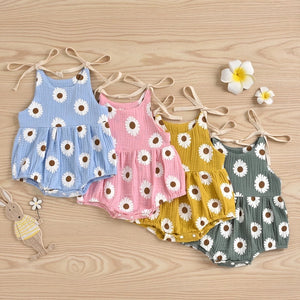 Darling Daisy Spaghetti-Strap Romper - Baby One Baby Two