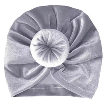 Load image into Gallery viewer, Baby or Toddler Girl Velvet Donut Turban Bonnet.
