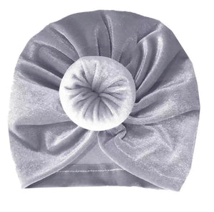 Baby or Toddler Girl Velvet Donut Turban Bonnet.