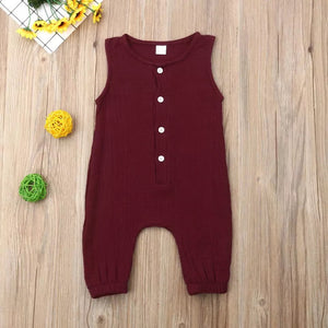 Unisex Lightweight Cotton Muslin Button Down Romper - Baby One Baby Two