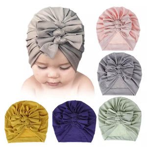 Baby and Toddler Girl Triple-BowTurban Bonnet.