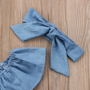 Faux Denim Romper - Baby One Baby Two