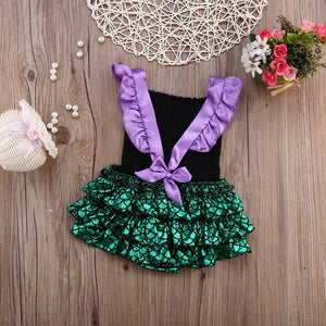 Sequin Ruffle Mermaid Romper - Baby One Baby Two