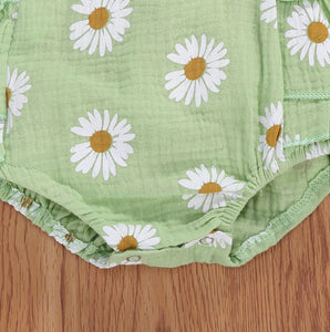 Daisy cotton linen romper - Baby One Baby Two