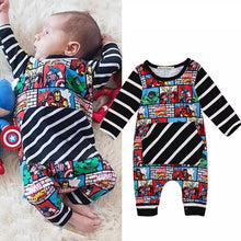 Load image into Gallery viewer, Baby Boy Superhero Romper Bodysuit.
