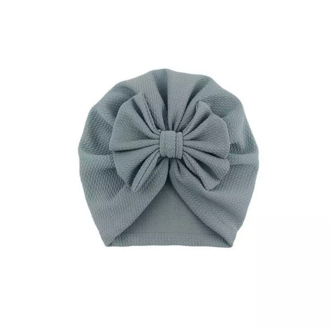 BABY ONE BABY TWO Baby Girl Turban Bonnet with Bow.