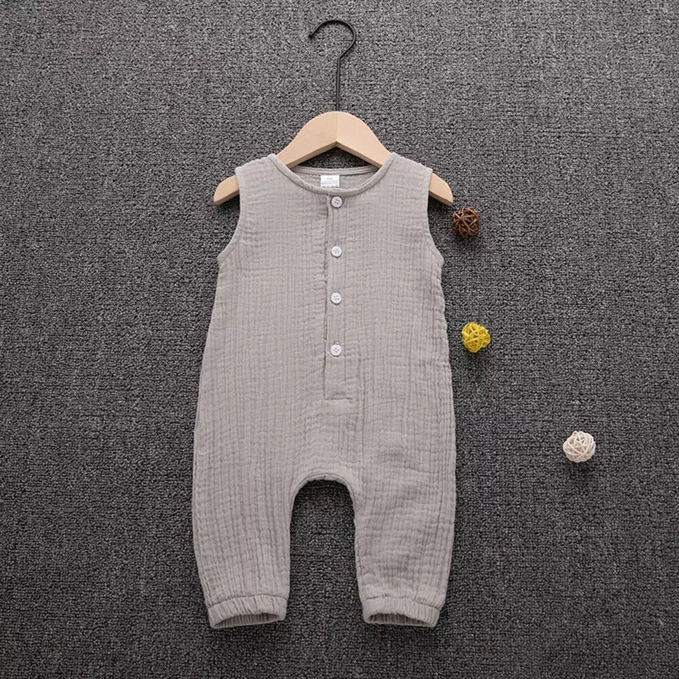 Lightweight button-down romper - Baby One Baby Two