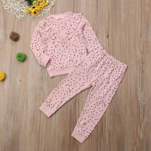 Load image into Gallery viewer, Pink Ruffle 2-piece Lightweight Sweatshirt and Sweatpants - Baby One Baby Two
