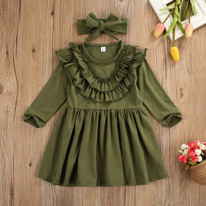 Ruffle Dress with matching headband - Baby One Baby Two