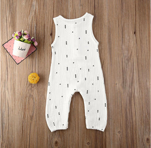 BABY ONE BABY TWO Unisex Baby Linen and Cotton Print Romper.