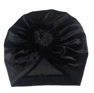 Baby or Toddler Girl Velvet Donut Turban Bonnet.