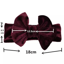 Load image into Gallery viewer, Baby and Toddler Girl Big Bow Velvet Headband.
