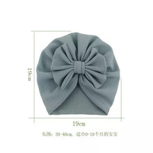 Load image into Gallery viewer, BABY ONE BABY TWO Baby Girl Turban Bonnet with Bow.
